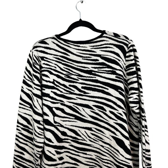 Persona Marina Rinaldi Sweater Tricot Wool Blend Animal Print Women Size M - Picture 6 of 6